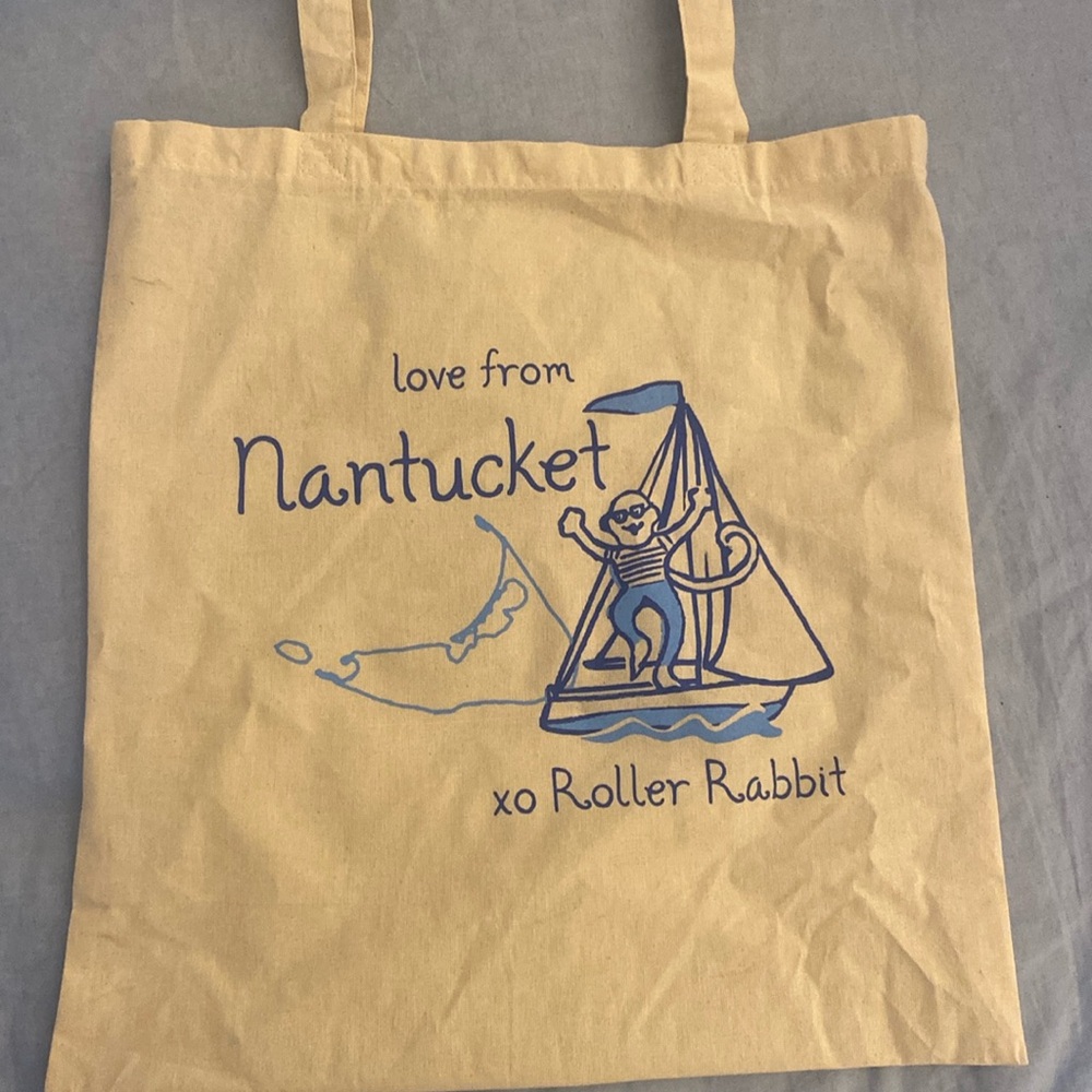 Roller Rabbit reusable shopping tote. Nantucket pop up